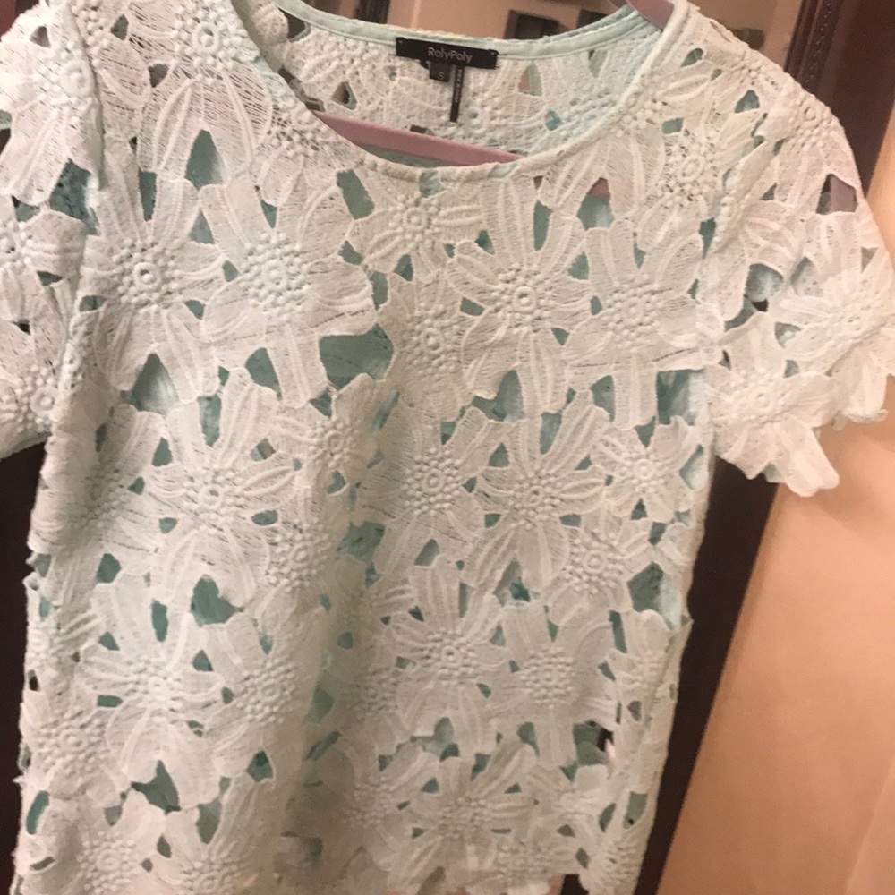 Mint Lace Top